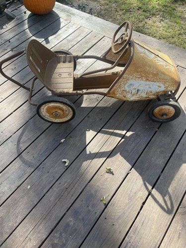Vintage metal pedal car - vintage,