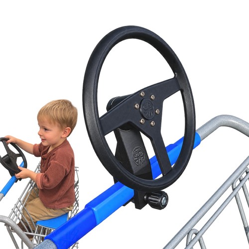 Kids shopping cart steering