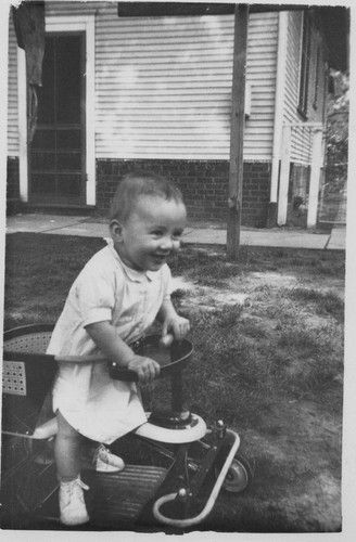1940s smiling baby toy car - smiling,